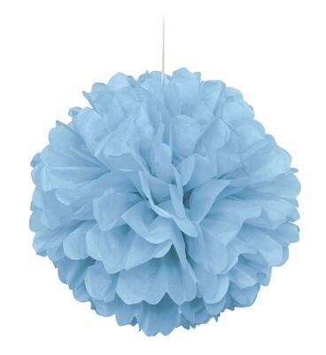 16” Light Blue Paper Puff Ball