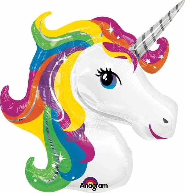 Rainbow 34&quot; Unicorn Head Mylar