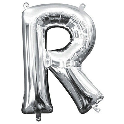 Silver Letter R Balloon (16&quot; Air Filled)