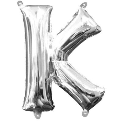 Silver Letter K Balloon (16" Air Filled) Silver Letter K Balloon (16" Air Filled)