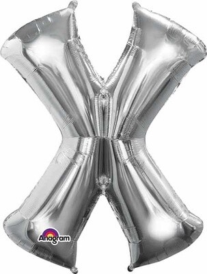 Silver Letter X Balloon (16&quot; Air Filled)