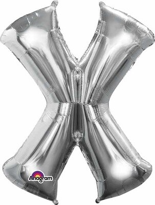Silver Letter X Balloon (16" Air Filled) Silver Letter X Balloon (16" Air Filled)