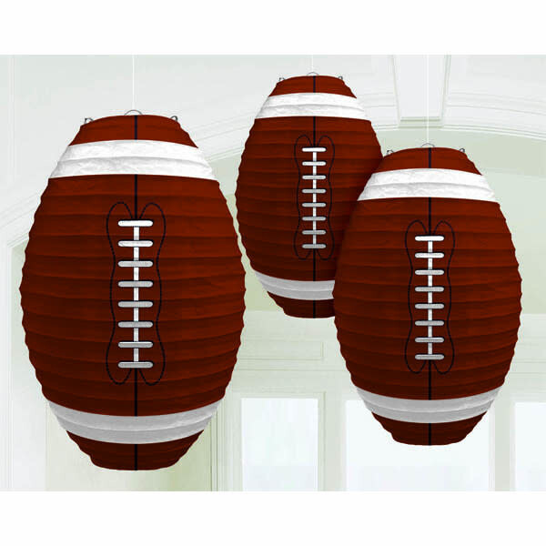 Football Paper Lanterns 3pk