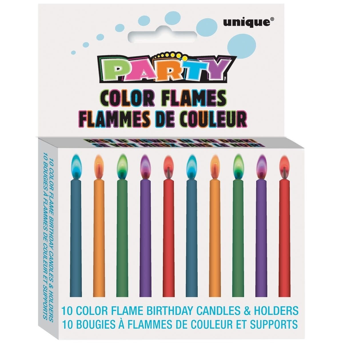 Color Flame Birthday Candles &amp; Holders 10ct