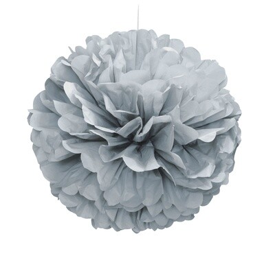 16” Silver Paper Puff Ball