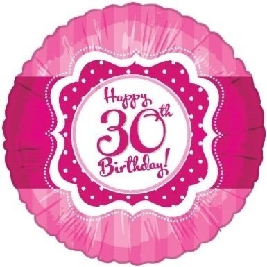Pink Happy 30th Birthday Foil Balloon 18&quot;