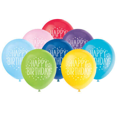 Fun &#39;Happy Birthday&#39; Latex, 8 pk