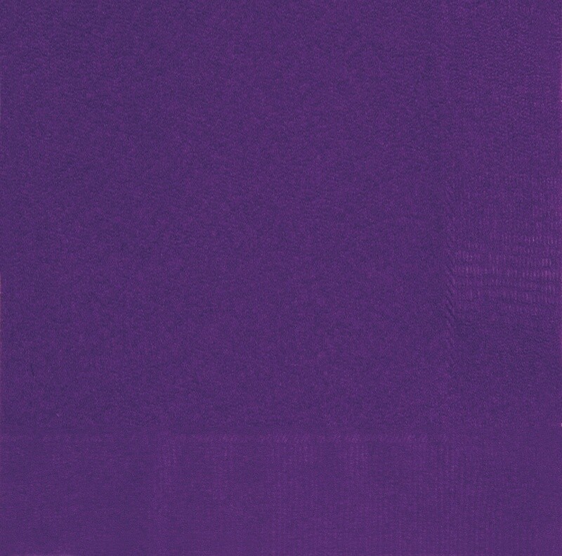 Deep Purple Solid Beverage Napkins 50ct
