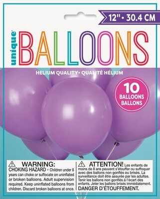 12&quot; Latex Balloons 10ct - Lavender