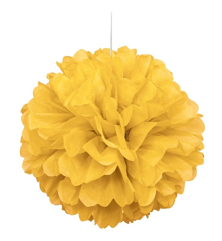 16” Yellow Paper Puff Ball