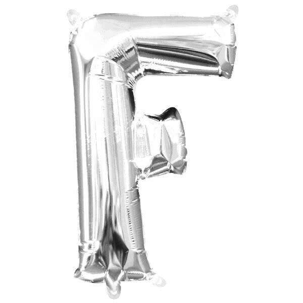 Silver Letter F Balloon (16&quot; Air Filled)