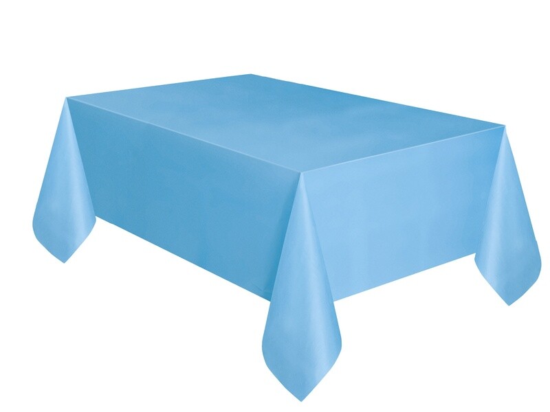 Baby Blue Plastic Rectangle Tablecloth, 54” x 108”