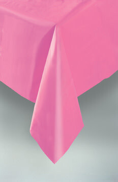 Hot Pink Plastic Rectangle Tablecloth, 54&quot; x 108&quot;