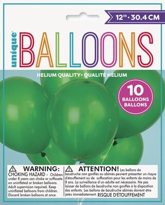 12&quot; Latex Balloons 10ct - Forest Green