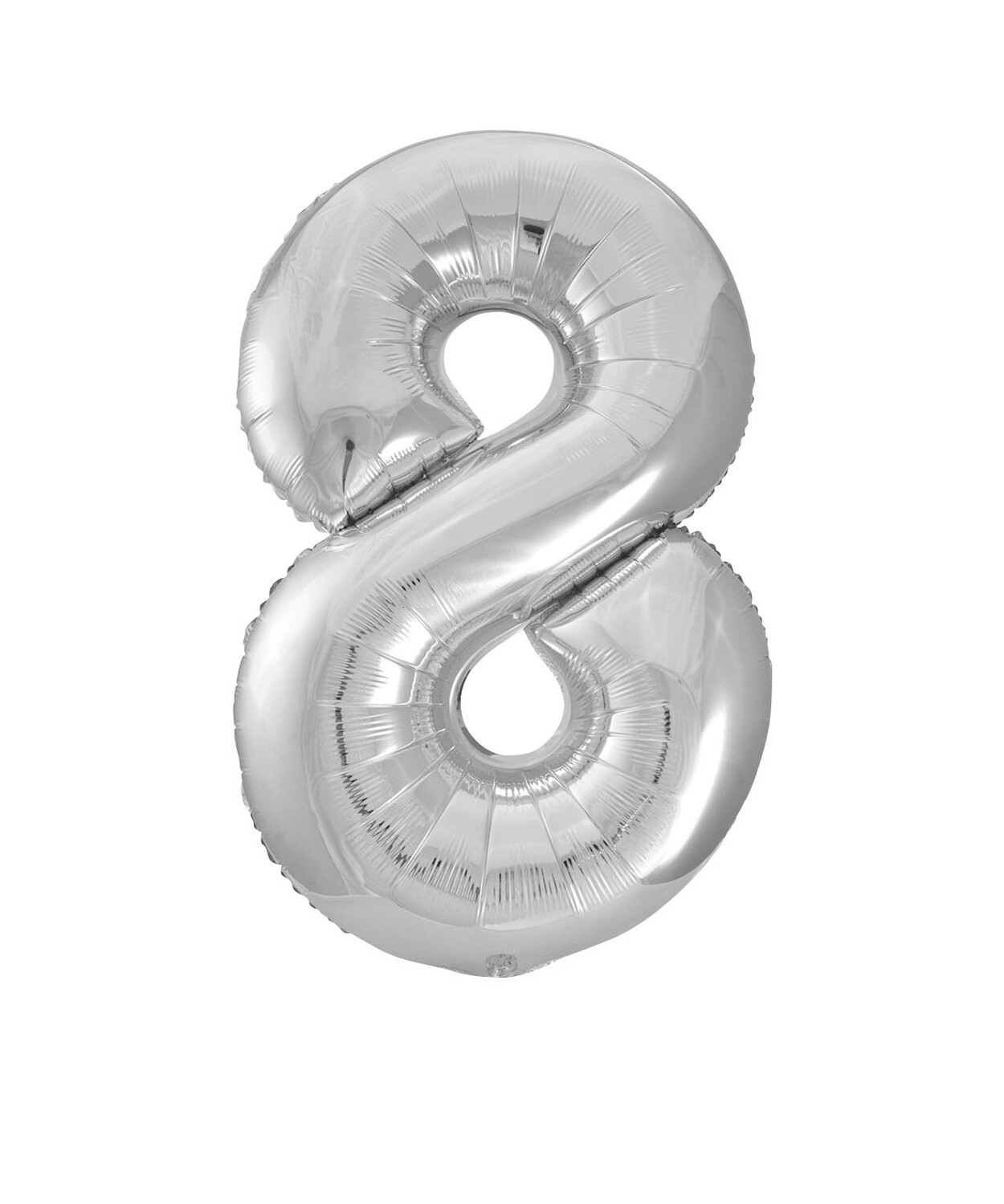Silver Number 8 Shaped Foil Balloon 34&quot; Packaged -Unique