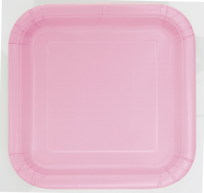 Lovely Pink 9&quot; Square Plates, 14ct