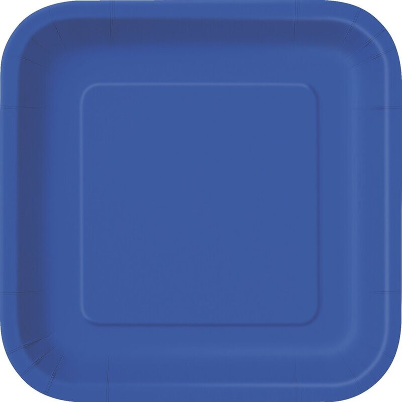 Royal Blue 7&quot; Square Plates, 16ct