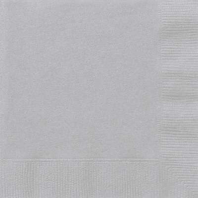 Silver Beverage Napkins 50ct