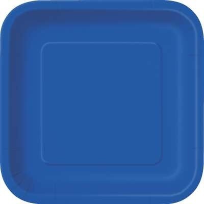 Royal Blue 9&quot; Square Plates, 14ct