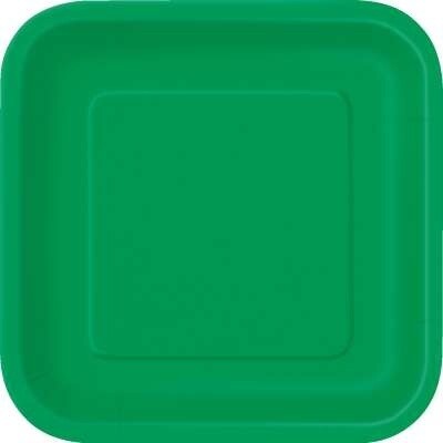 Emerald Green 7&quot; Square Plates, 16ct