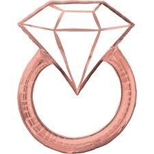 Rose Gold Diamond Ring Foil Balloon 30&quot;
