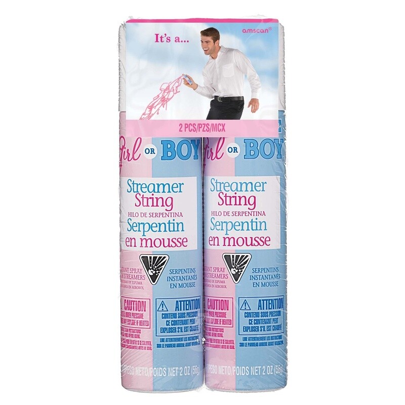 Girl Gender Reveal Silly String 2ct