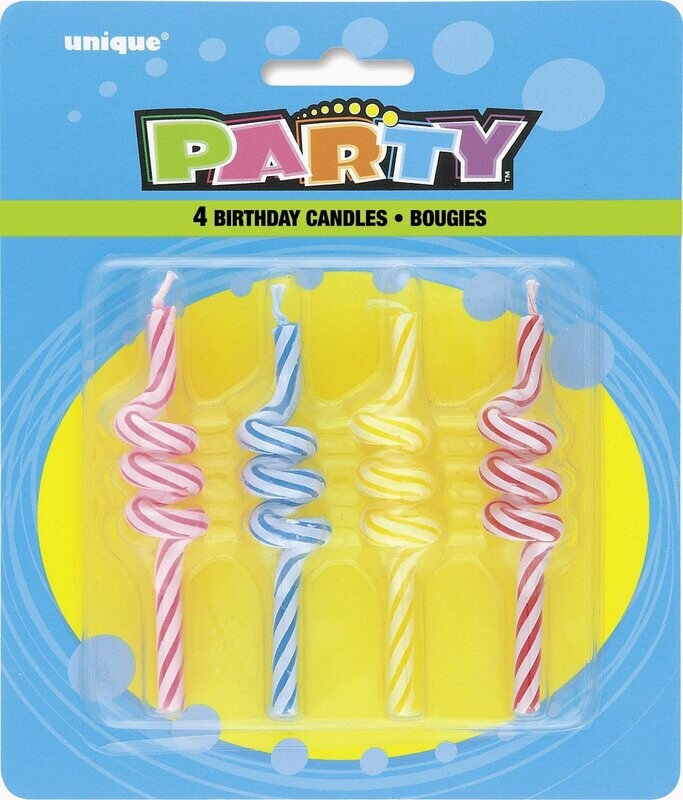 Strip Coil Swirl Wax Candles 4ct