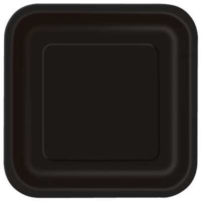 Black 9&quot; Square Plates, 14ct