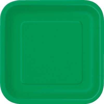Emerald Green 9" Square Plates, 14ct Emerald Green 9" Square Plates, 14ct