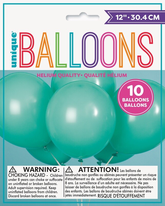 12&quot; Latex Balloons 10ct - Seafoam Aqua