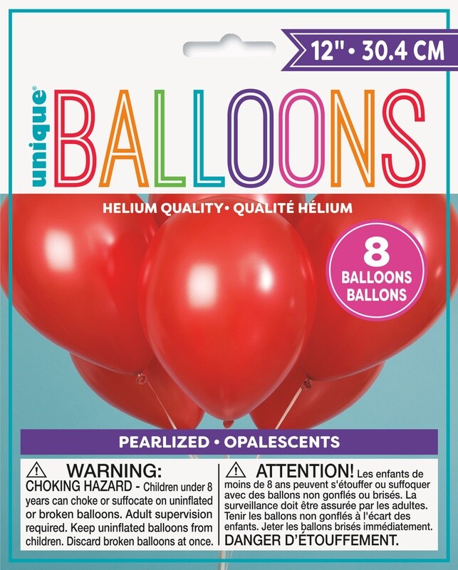 12&quot; Latex Pearlized Balloons 8ct - Frost Red