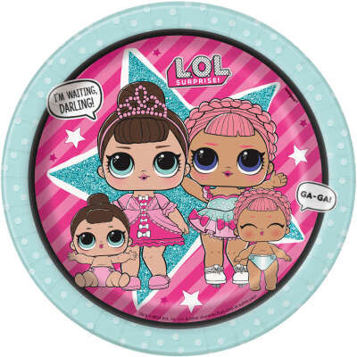 LOL Surprise Round 7&quot; Dessert Plates 8ct