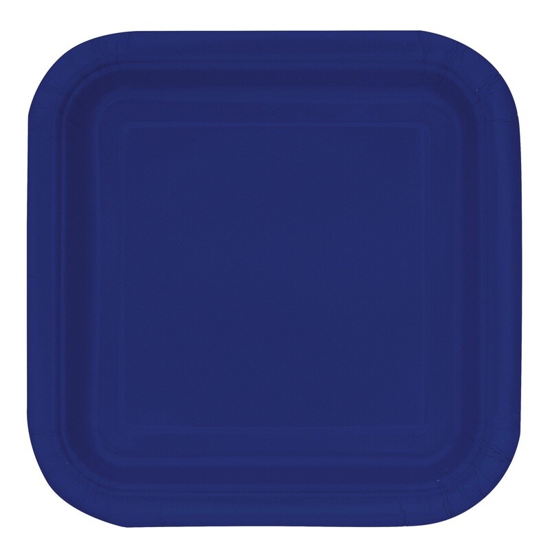 True Navy Blue 7&quot; Square Plates, 16ct