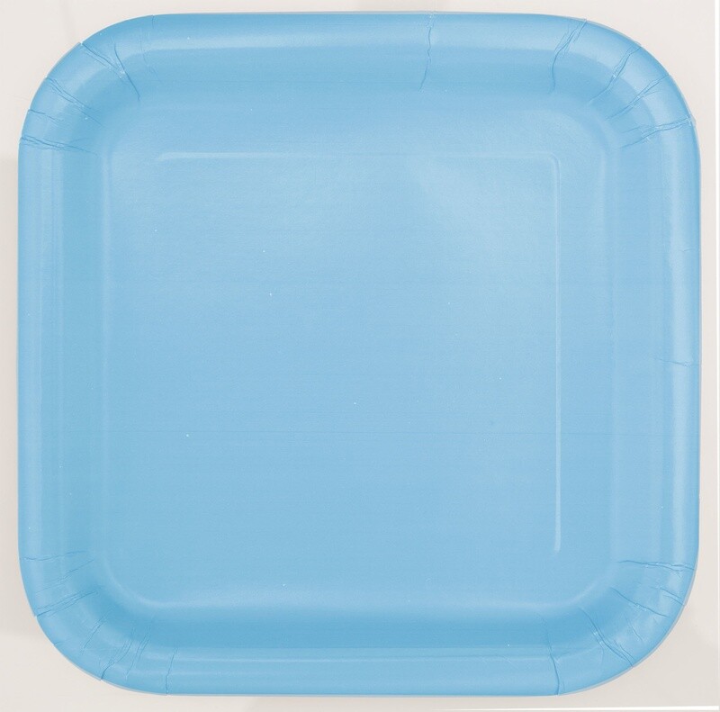 Powder Blue 7&quot; Square Plates, 16ct