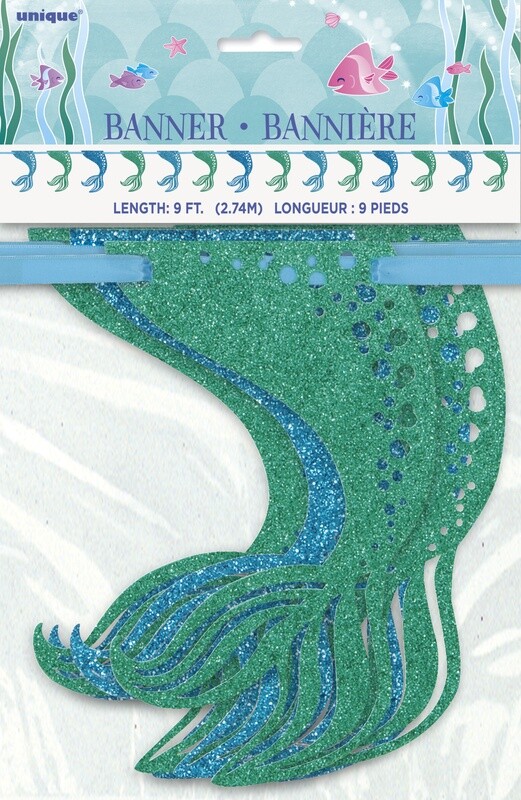 Mermaid Glitter Garland 9 ft