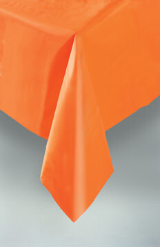 Orange Plastic Rectangle Tablecloth, 54&quot; x 108&quot;