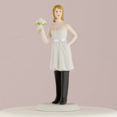 Bride Wearing The Pants Cake Topper