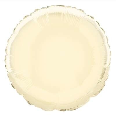 Ivory Solid Round Foil Balloon 18&quot;