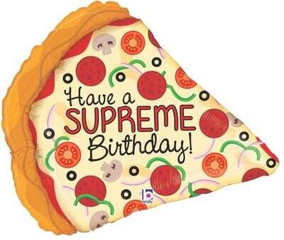 &#39;Have a Supreme Birthday!&#39; Large Pizza Foil Balloon 29&quot;