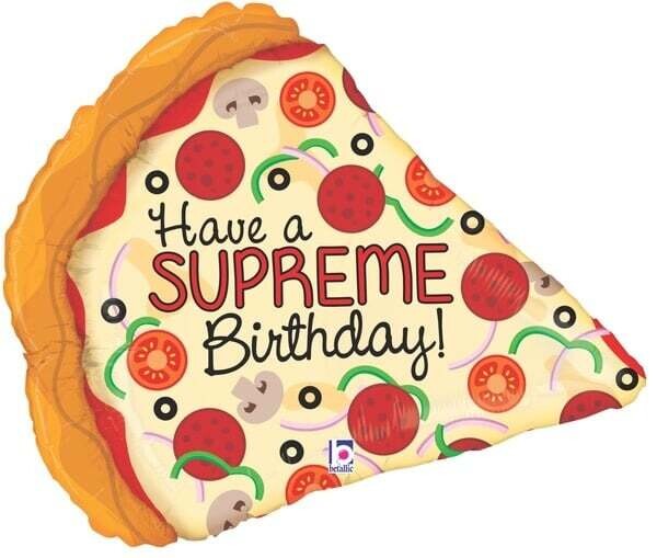 &#39;Have a Supreme Birthday!&#39; Large Pizza Foil Balloon 29&quot;