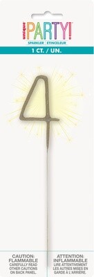 Number &#39;4&#39; Sparkler Candle, 7&quot;