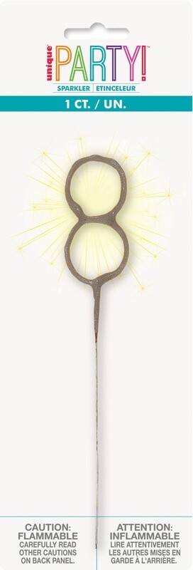Number &#39;8&#39; Sparkler Candle, 7&quot;