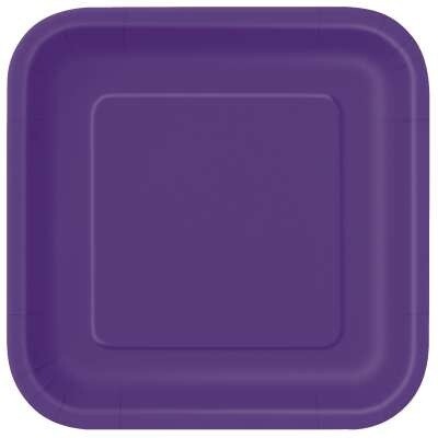 Deep Purple 7&quot; Square Plates, 16ct