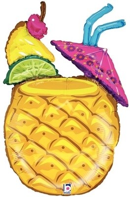 Large Pineapple Drink Mylar, 34&quot;