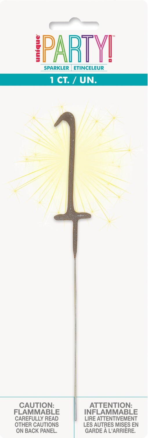 Number &#39;1&#39; Sparkler Candle, 7&quot;