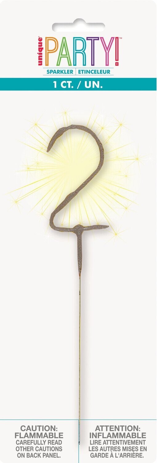 Number &#39;2&#39; Sparkler Candle, 7&quot;