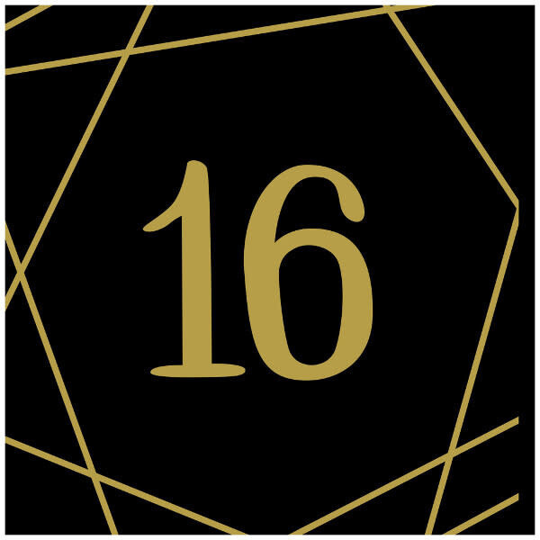 16th Birthday Gold &amp; Black Beverage Napkins (discontinued)