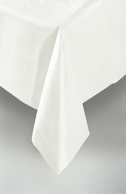 White Plastic Rectangular Tablecloth, 54&quot; x 108&quot;