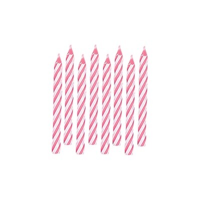 Pink Spiral Birthday Candles 24ct