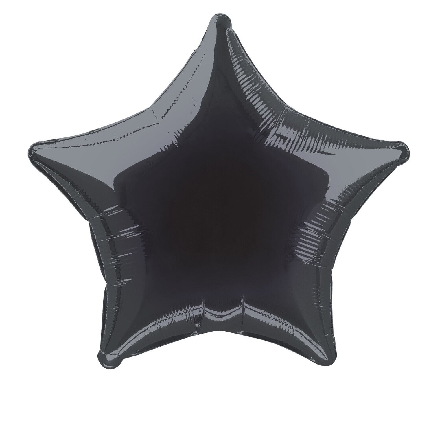 Black Solid Star Foil Balloon 18&quot;  Packaged